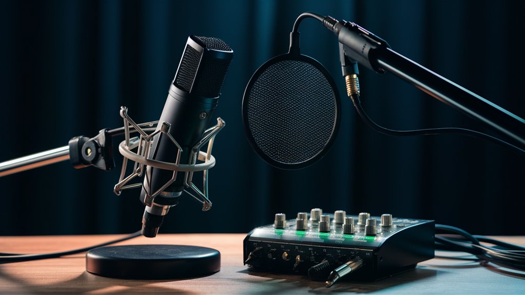 audio recording equipment setup